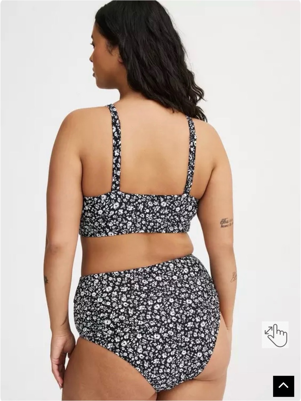 Torrid Black and White Floral Lace-Up Bikini Set - Picture 6 of 7